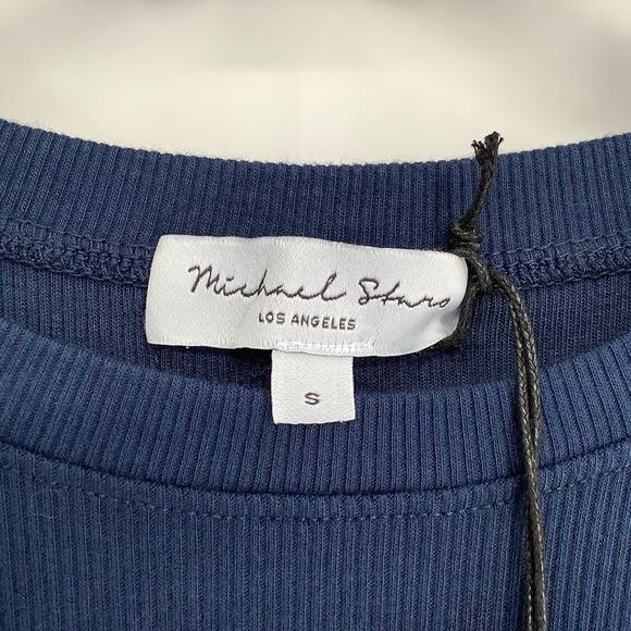 Michael Stars Women's Small Nocturnal Yessenia Faux Wrap Midi Dress Ribbed J2-26 - Picture 5 of 8